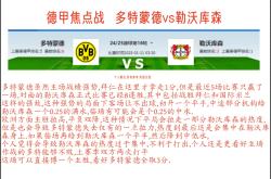 九游体育APP下载-关于勒沃库森客场不敌多特蒙德，积分落后的信息